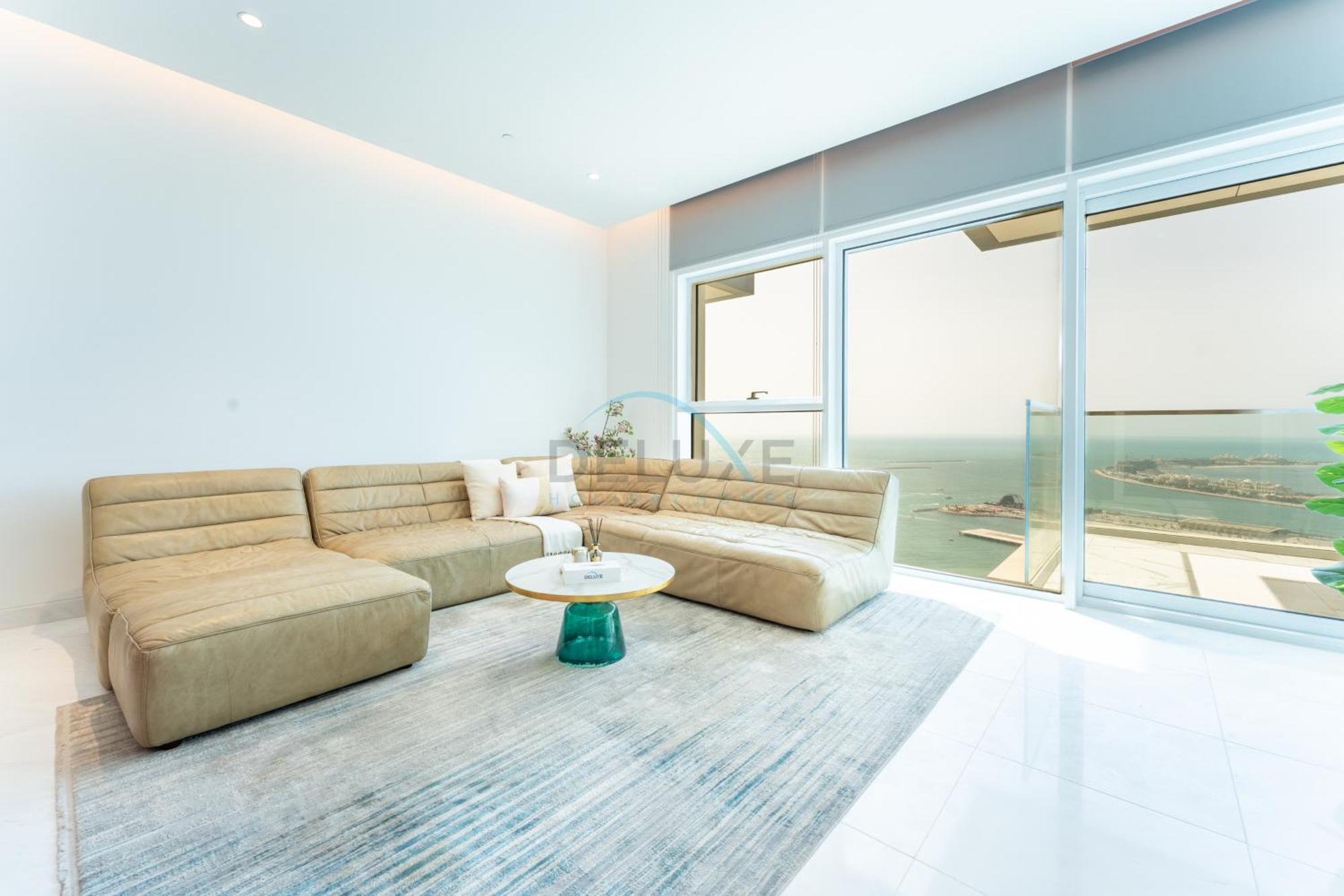 Palm Jumeirah And Sea Views 3br And Assistant's With 2 Balconies, The One Jbr, Jumeirah By Deluxe Homes Apartment
