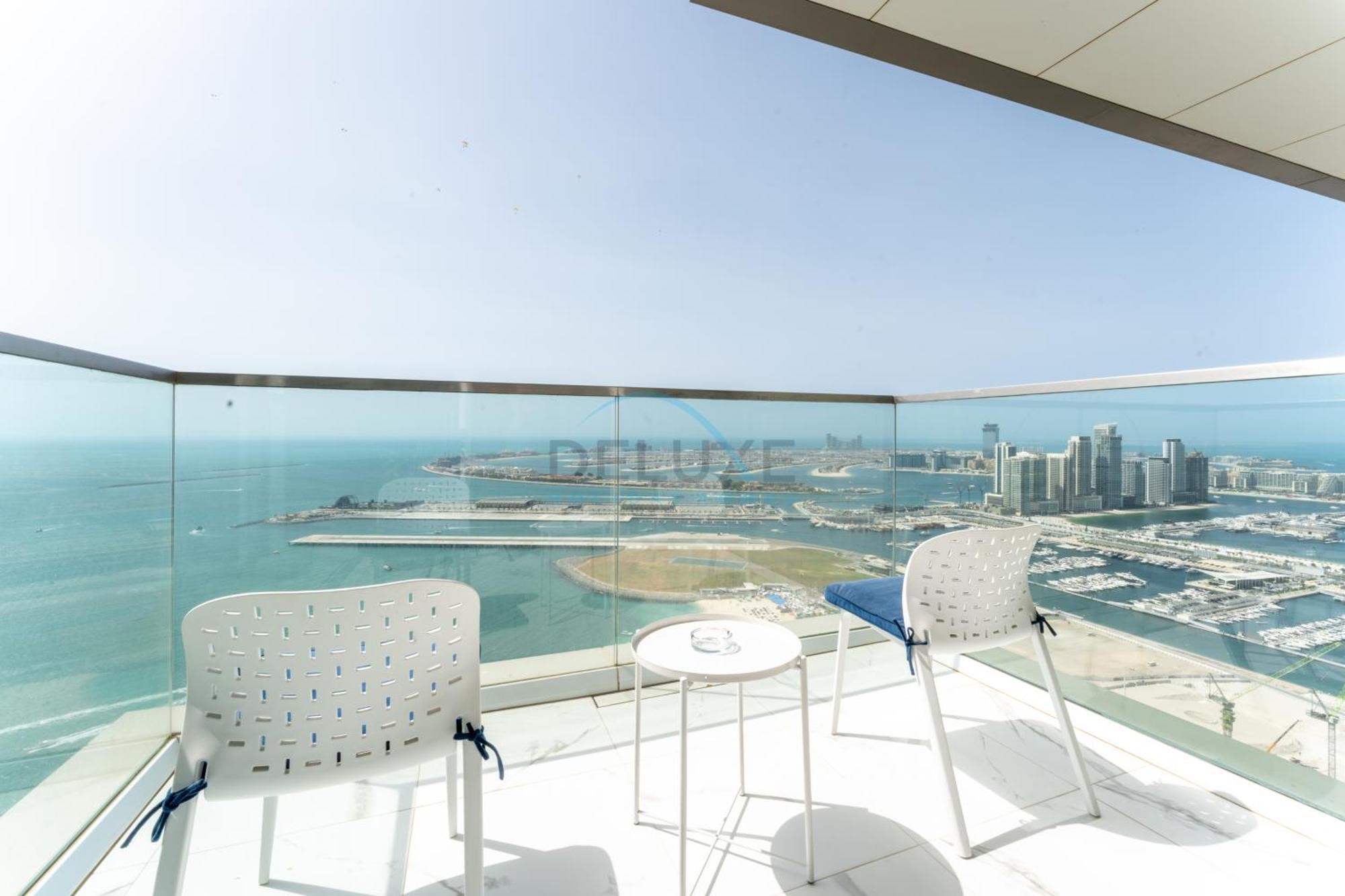 Palm Jumeirah And Sea Views 3br And Assistant's With 2 Balconies, The One Jbr, Jumeirah By Deluxe Homes Apartment Dubai