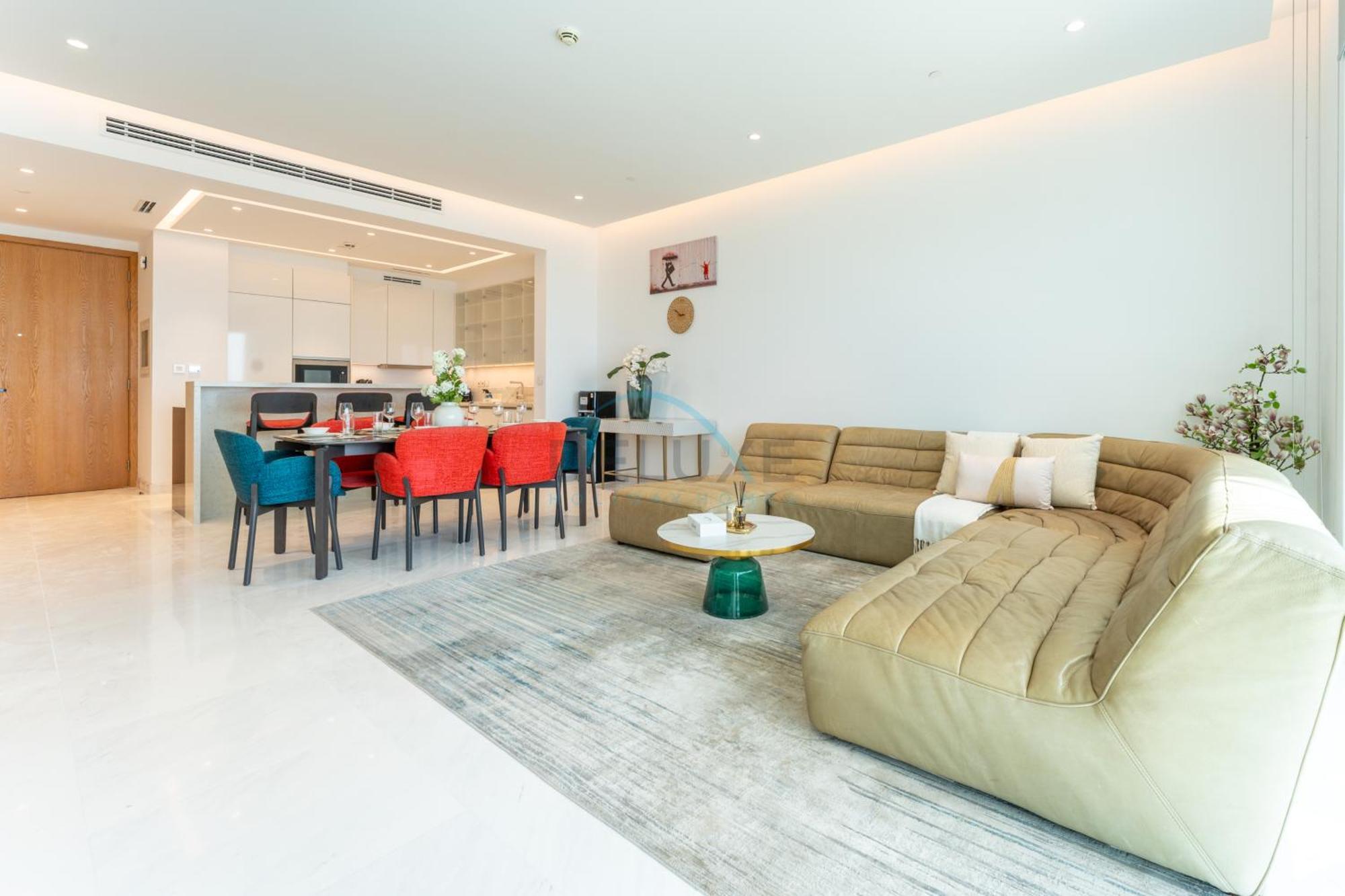 Palm Jumeirah And Sea Views 3br And Assistant's With 2 Balconies, The One Jbr, Jumeirah By Deluxe Homes Apartment